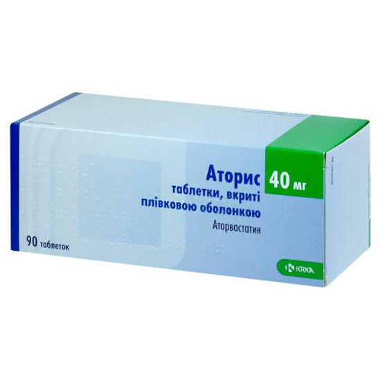 Аторис таблетки 40 мг №90.